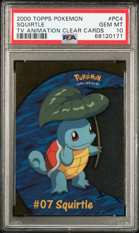 Pokemon Topps Tv Animation Squirtle Clear Pc Graded Psa Gem