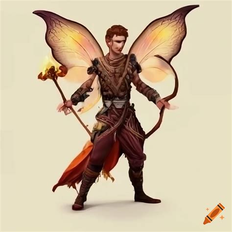 Illustration Of A Male Fire Fairy Archer On Craiyon