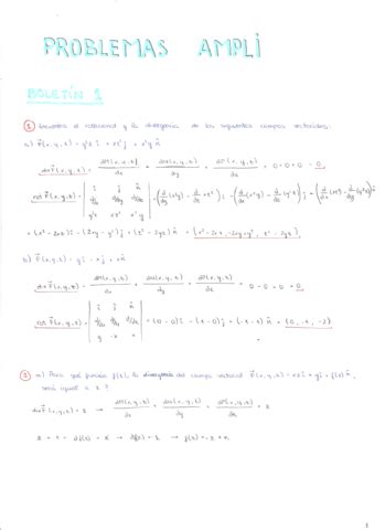 Boletin Tema 1 Integrales De Linea Pdf