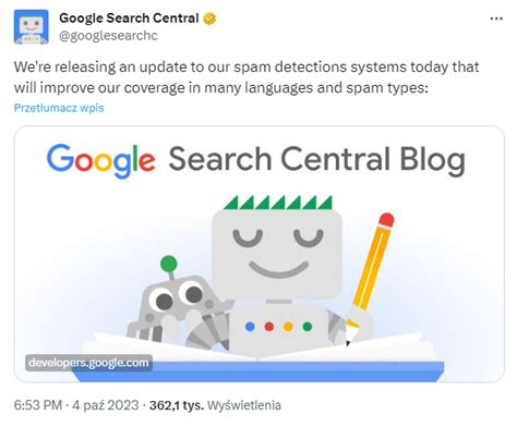 Aktualizacje Google October 2023 Spam Update I Core Update Vilaro