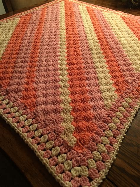 Baby Blanket In Premiere Sweet Roll In Peaches N Cream Used I Hook