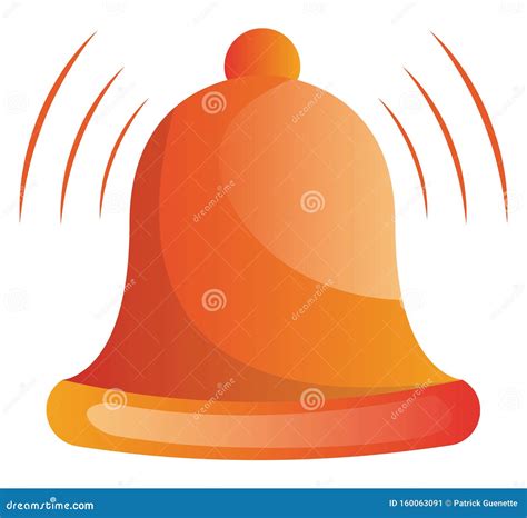 Orange Ringing Bell Vector Illustration Stock Vector Illustration Of Bell Icon 160063091