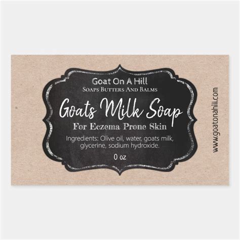 Chalkboard On Kraft Goat S Milk Soap Rectangular Sticker Zazzle