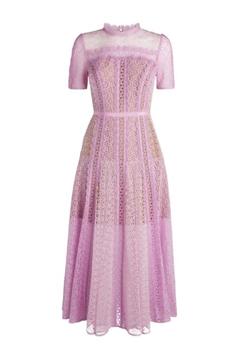 Rent Lilac Lace Panel Midi Dress Self Portrait HURR