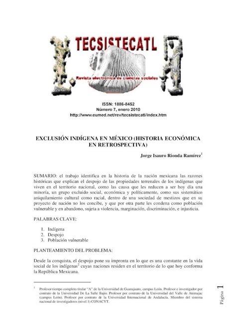 PDF EXCLUSIÓN INDÍGENA EN MÉXICO HISTORIA ECONÓMICA PDF filepone a