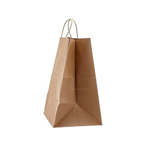 12 X 7 X 14 Kraft Twisted Handle Paper Bags 250 Case Canada Brown