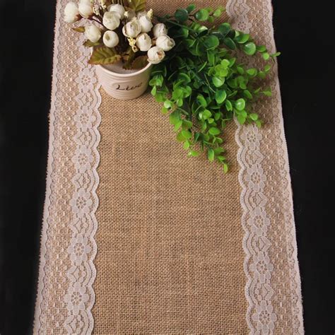 New Burlap Hessian Lace Wedding Table Runner Vintage Rustic Country