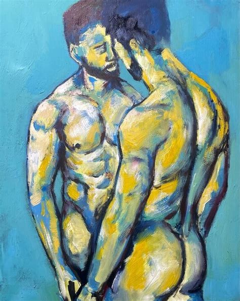 Portrait Homme Nu Gay Tableau Peinture Originale Huile Sur Etsy