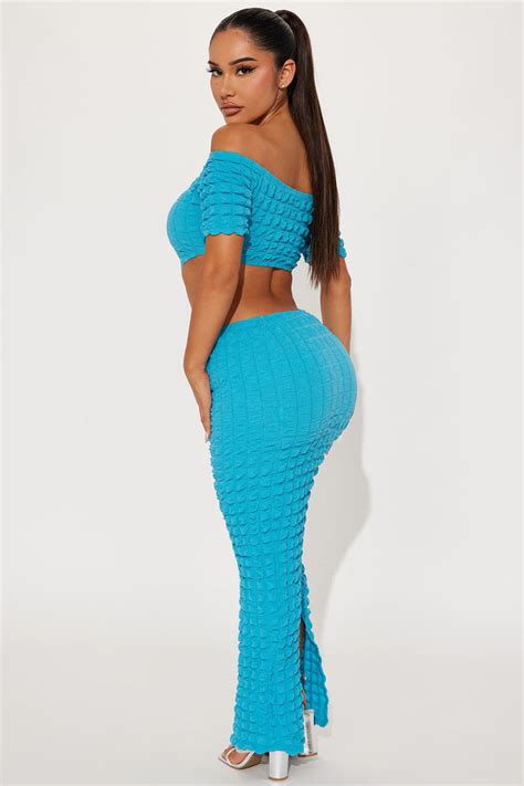 Jaycee Bubble Maxi Dress Turquoise Fashion Nova Dresses Fashion Nova