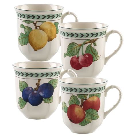 French Garden Modern Fruits Jumbo Mugs Assorted Set Of French