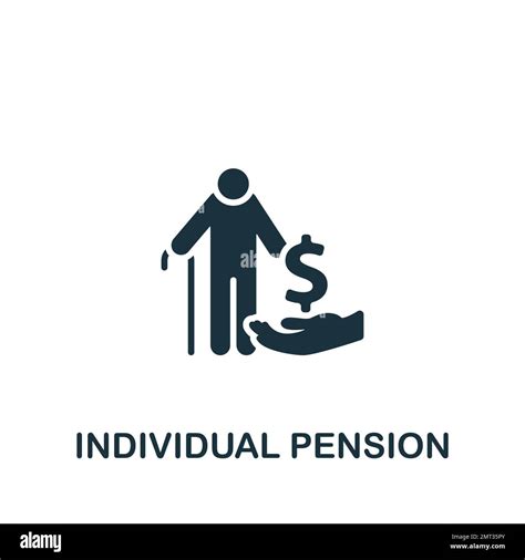 Individual Pension Icon Monochrome Simple Sign From Common Tax