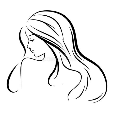 Portrait Sexy Woman Long Curly Hair Stock Illustrations 691 Portrait