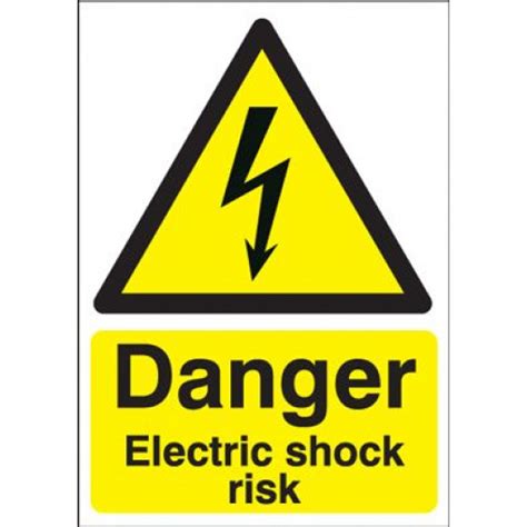 Danger Electric Shock Risk Hazard Safety Sign - Portrait | Blitz Media