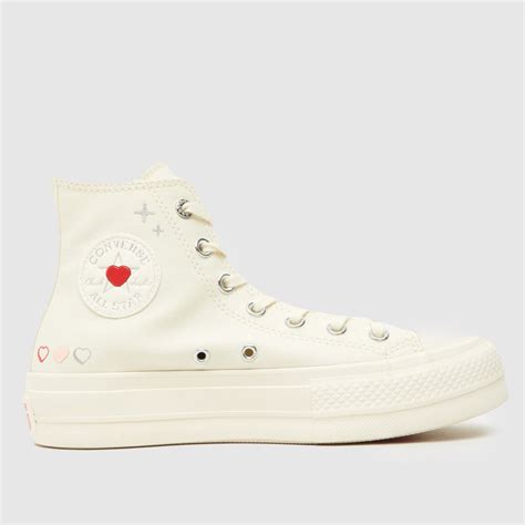 Womens Off White Converse All Star Lift Hi Y2k Heart Trainers Schuh