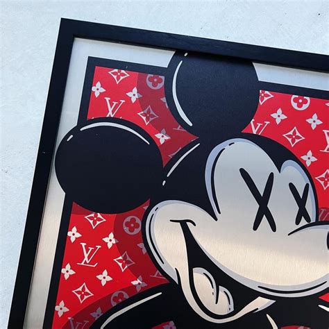 Dutchiearts Mickey Mouse X Louis Vuitton Supreme On Aluminum Framed