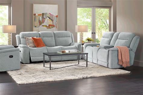 Kamden Place 8 Pc Seafoam Green Polyester Fabric Dual Power Reclining