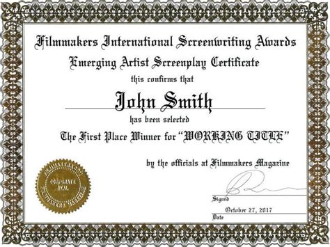 an award certificate is shown in this image