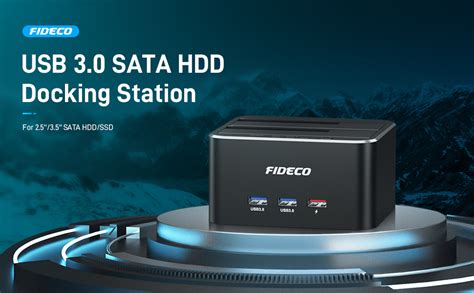 Fideco Usb To Sata Dual Bay External Hard Drive Docking Station For