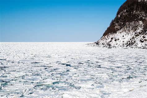 Drift Ice In Sea Of Okhotsk And Puyunimisaki In Winter Utoro Shiretoko