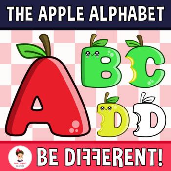 Apple Alphabet Clipart Letters (ENG.-SPAN.) by PartyHead Graphics