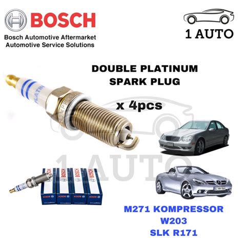 Bosch Double Platinum Spark Plug Mercedes M Kompressor Engine W