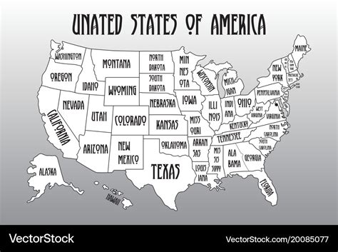 United States Of America Map Black