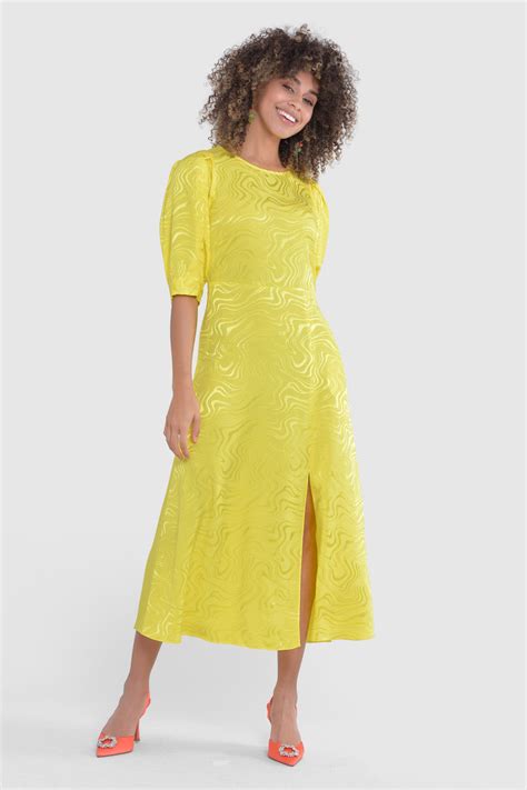 Closet London Yellow A Line Midi Dress House Of Logo