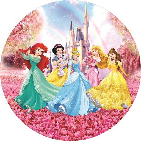 Painel Em Lona Redondo Princesas Disney Shopee Brasil