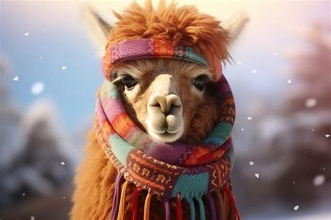 Premium Photo Cheerful Llama Alpaca In Sunglasses On A Bright