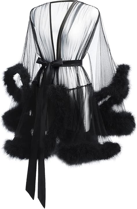 Women S Tulle Feather Robe Long Bridal Robes Sexy Tulle Lingerie Maternity Bathrobe Photoshoot