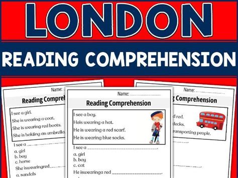 London Themed Reading Comprehension Worksheets For K St Grade