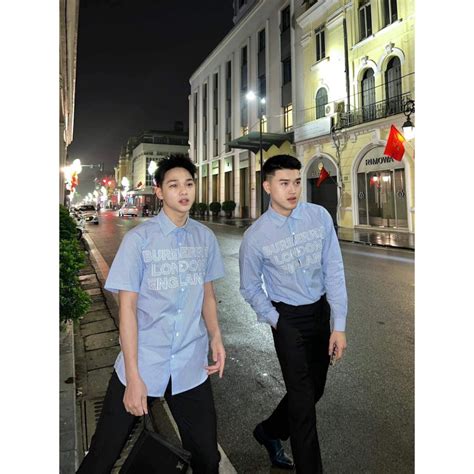 Áo Sơ Mi Nam BBR Kẻ Xanh Siêu Cấp Sơ Mi Nam Bbr Hoạ Tiết Thêu Chữ Ngực Cao Cấp Hot Shopee
