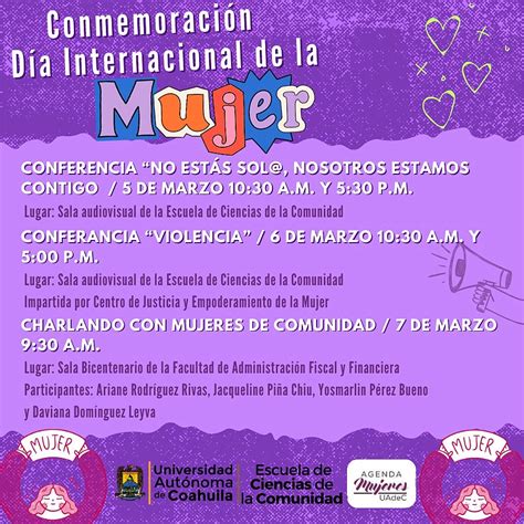 Uadec Unidad Torreón Conmemorará El Día Internacional De La Mujer Con