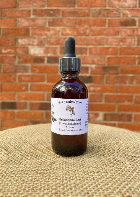 Belladonna Leaf Tincture Herb Extract Double Extraction Red Cardinal