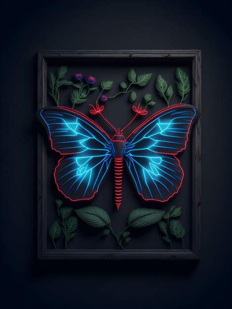 Premium AI Image Butterfly Neon Sign