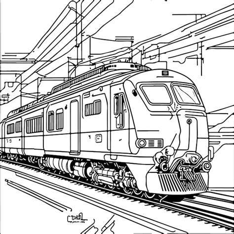 Arte De Linha Vetorial Comboio Em Movimento Desenho De Linha De Trem