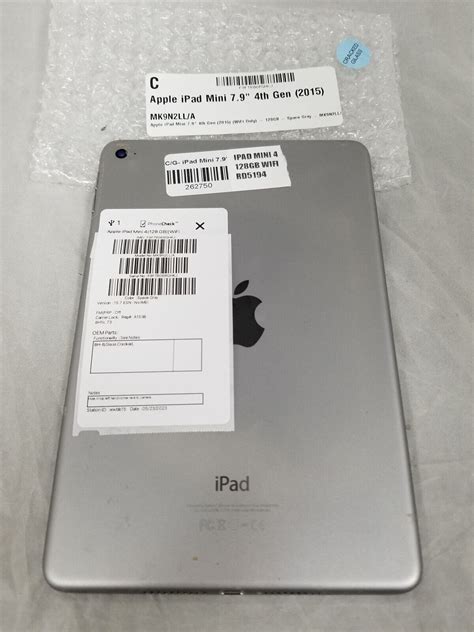 Apple Ipad Mini 4th Gen 128gb Gray A1538 Wifi Damaged See Details Rd5194 888462368711 Ebay