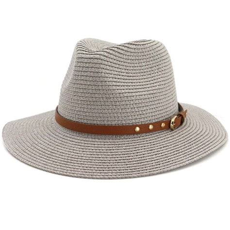 Cocopeaunt Ht Women Sun Hat Men Leather Belt Summer Straw Hat