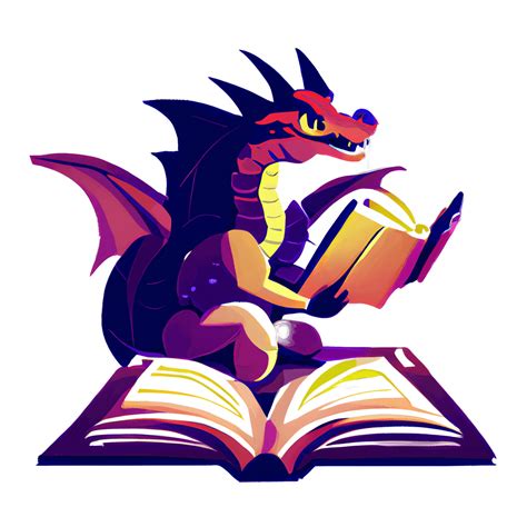 Dragon Reading A Book · Creative Fabrica