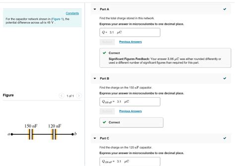 Solved Part A Nstants For The Capacitor Network Shown In Chegg