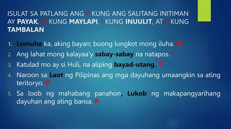 Mga Anyo Ng Elemento Ng Tula An Anyo Ng Mga Salita Ppt