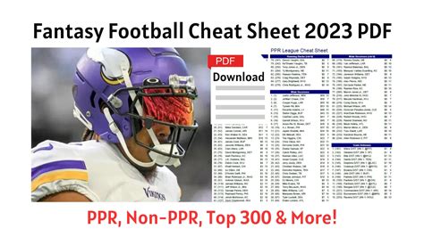 Fantasy Football 2023 Cheat Sheet - Image to u