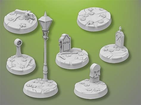 30mm Graveyard Bases Miniature Bases Dandd Rpg Tabletop Etsy