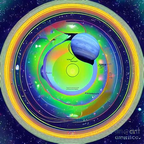 Orbital Map Of A Planet With Many Moons Digital Art Stable