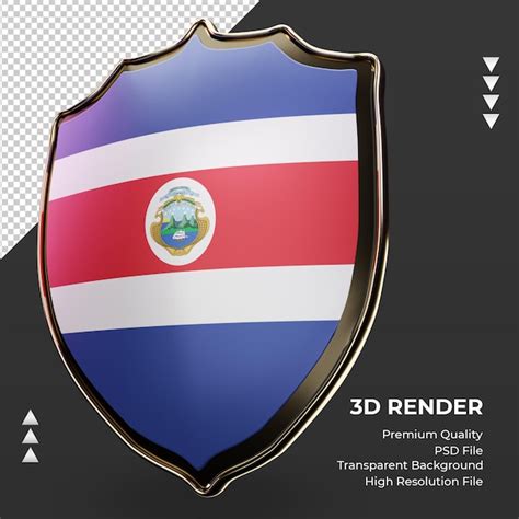 Premium Psd 3d Shield Costa Rica Flag Rendering Right View