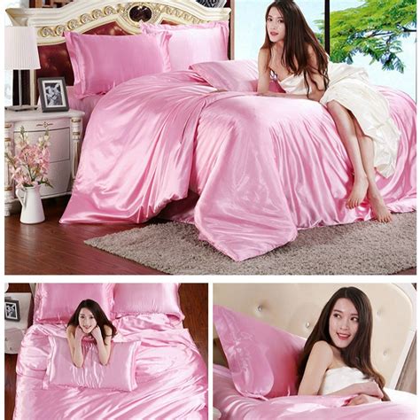 Pure Satin Silk Bedding Set Home Textile Bed Set Bedclothes Duvet Cover