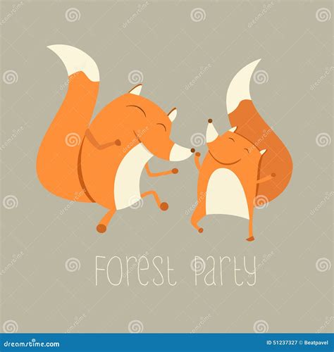 Dancing Foxes Stock Vector Illustration Of Disco Life 51237327