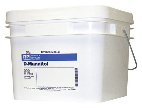 Rpi D Mannitol 5 Kg Container Size Powder 31ga04m22080 50000 Grainger