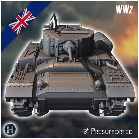 3d Printable Valentine Mark Mk Iii Infantry Tank Uk United Ww2