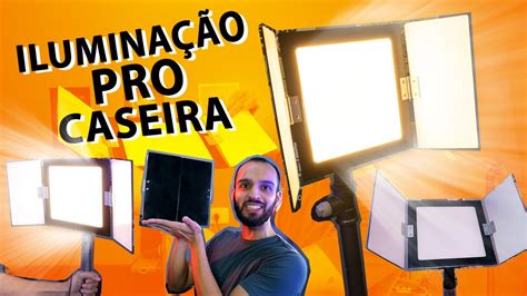 Como fazer iluminação profissional para vídeos uma luminária comum